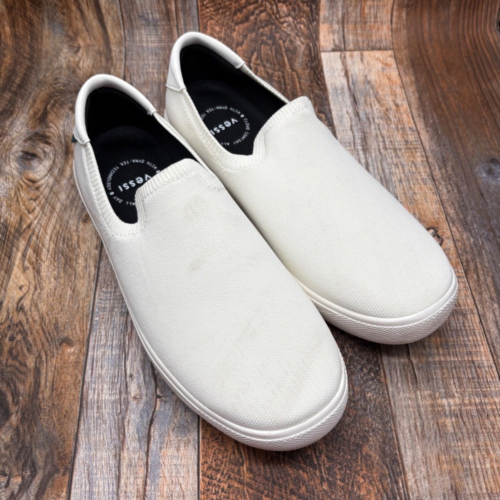 Vessi Boardwalk Slip-On White Waterproof Casual Sneakers Womens Size 11